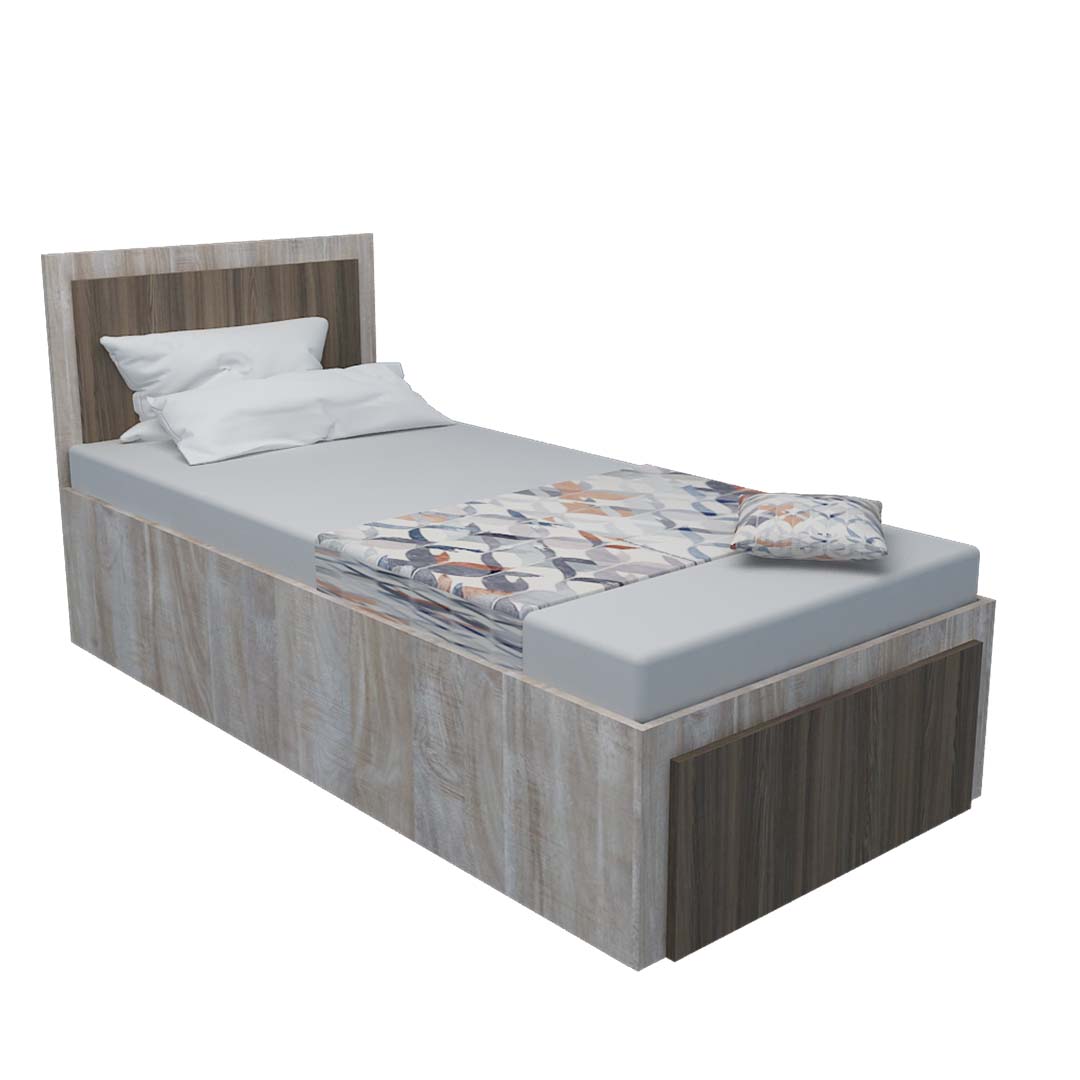 Classic Storage Single Bed(Single Size Bed in Engling Oka Light)