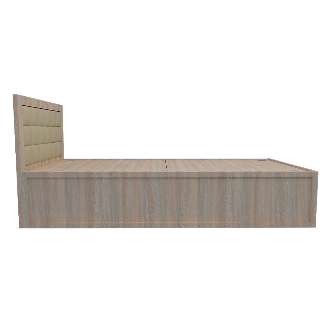 Headboard Padding Engineered Wood Single Bed (Rolex Light Finish)