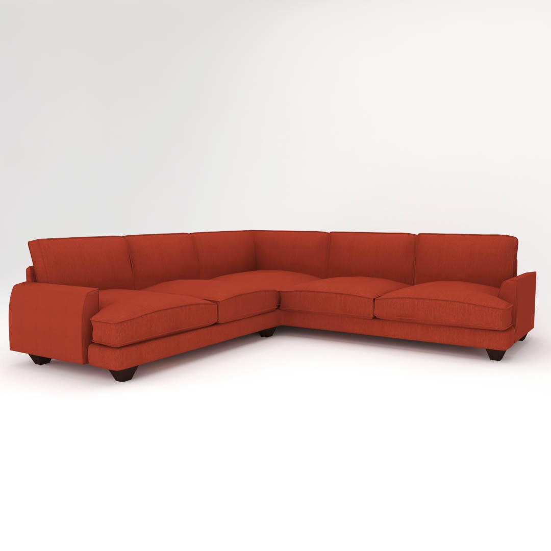 5 seater LHS Sectional Conner Sofa in Red Color 