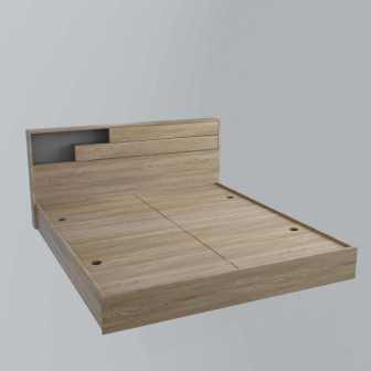 Queen Size Bed with Storage In Bavarian Beech