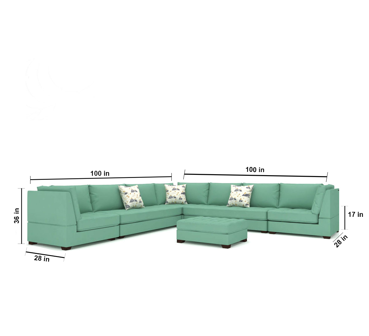 7 Seater L Shape Corner Sofa