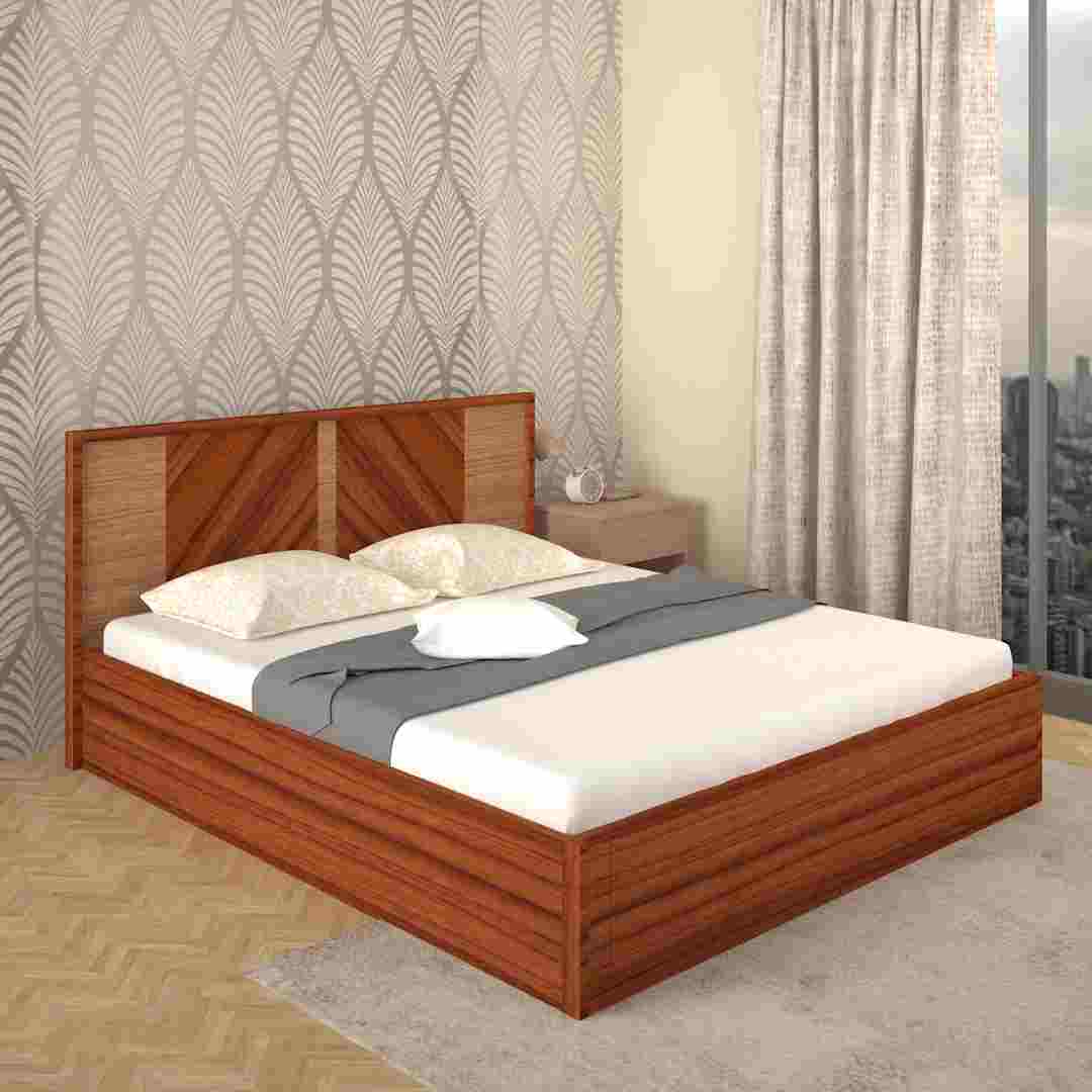 Queen Size Bed with Storage In Urban Teak
