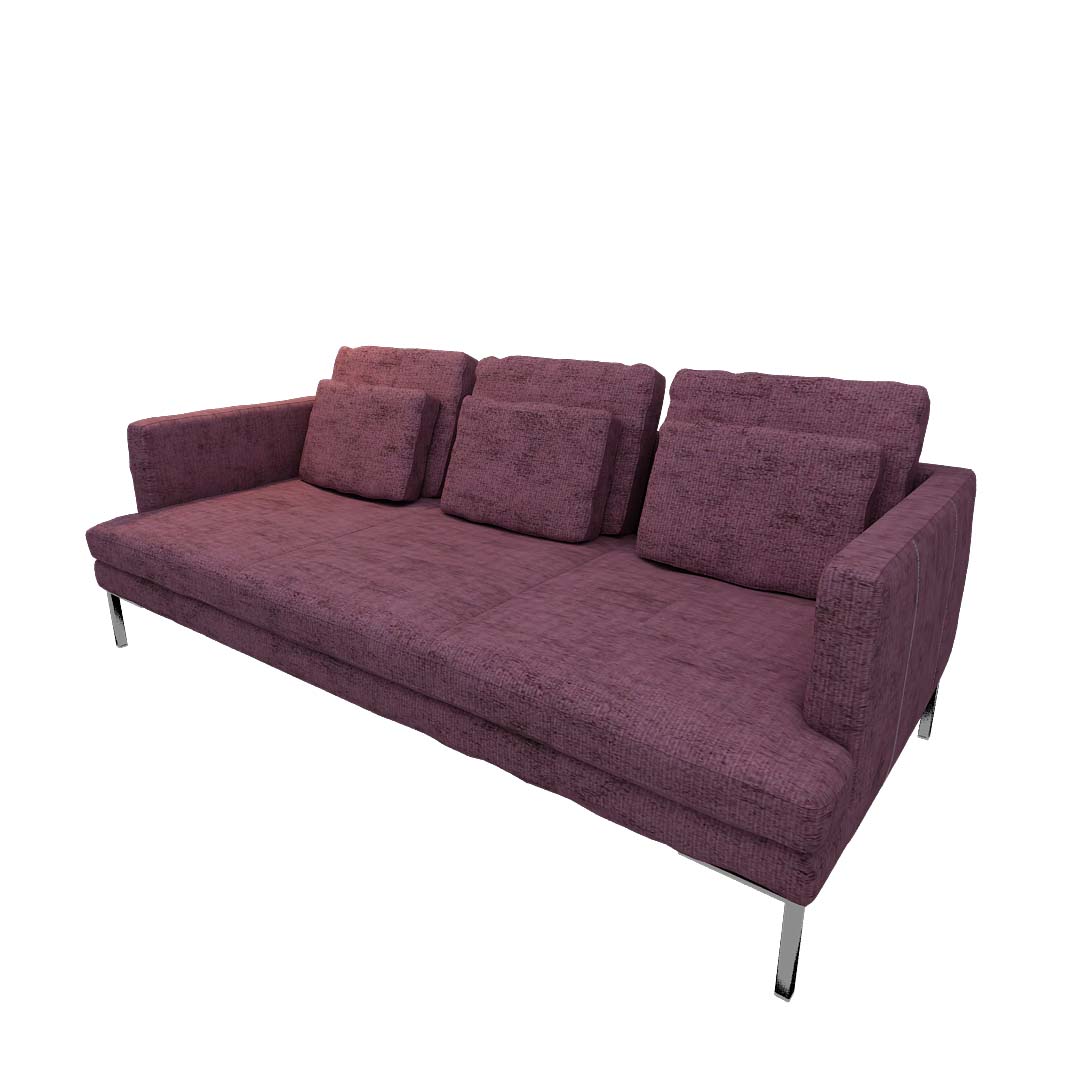 Vintage 3 Seater Sofa In Purple Colour