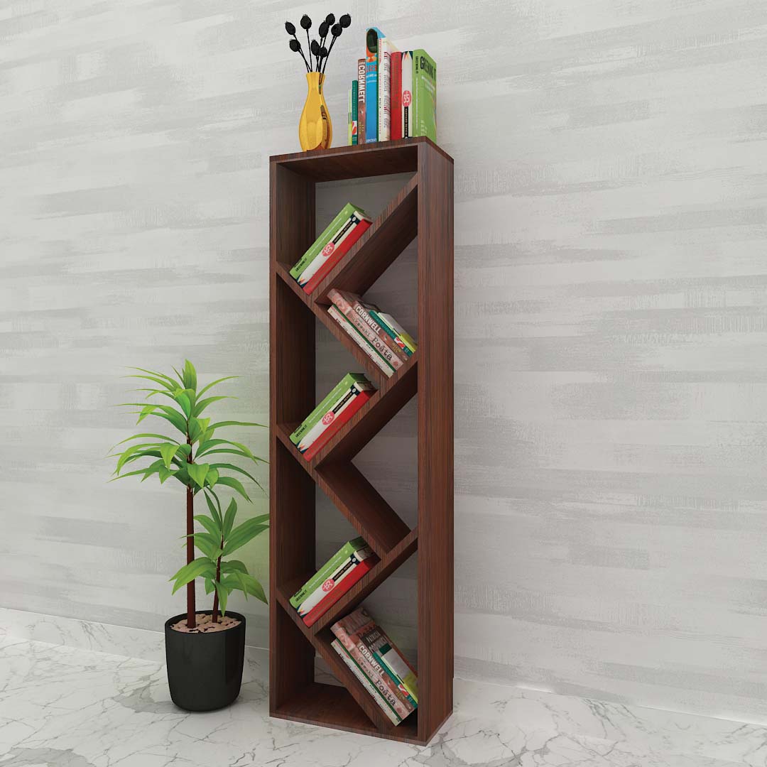 ZigZag Modern Bookcase (In Rose Wood)