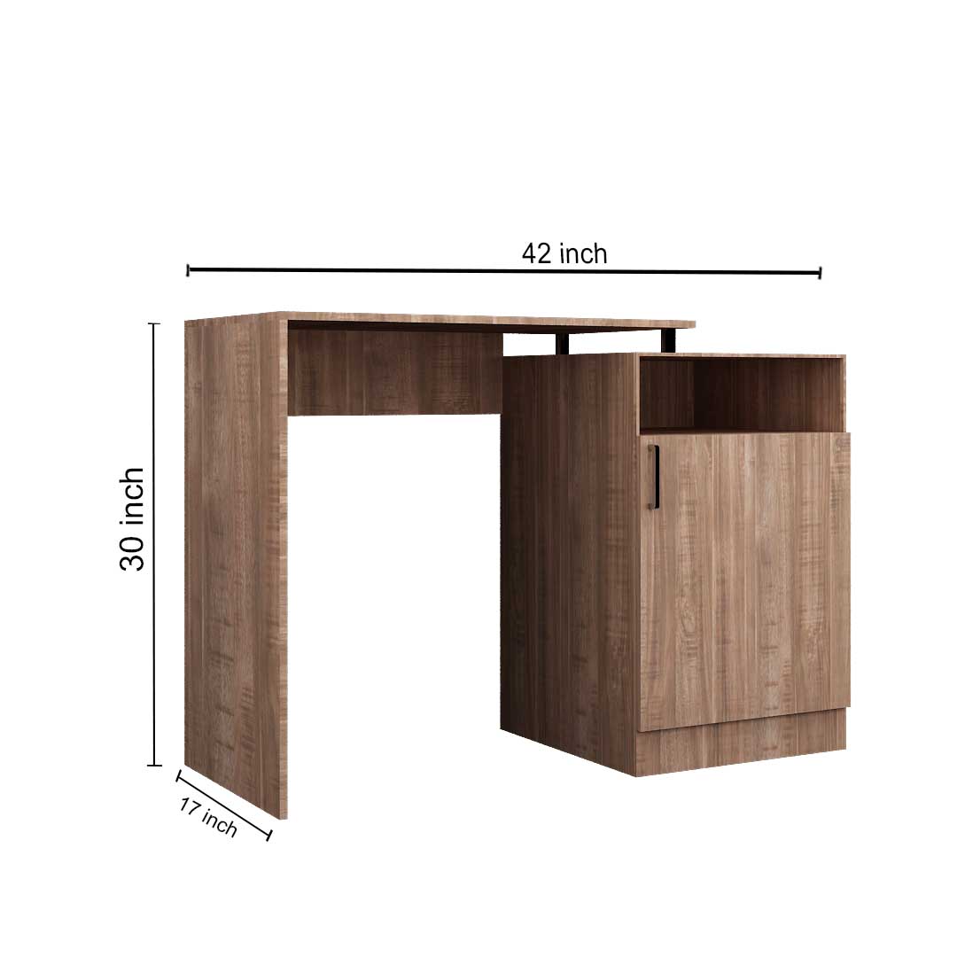 Ebansal Wood Workstation Study Table For Office/Home In English Oak Dark