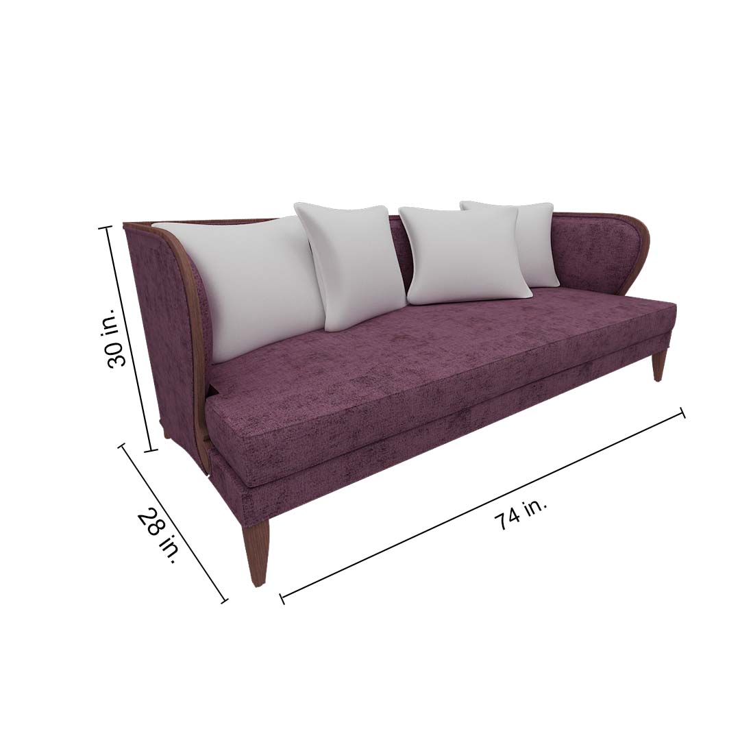 Febo 3 Seater Sofa In Purple Colour
