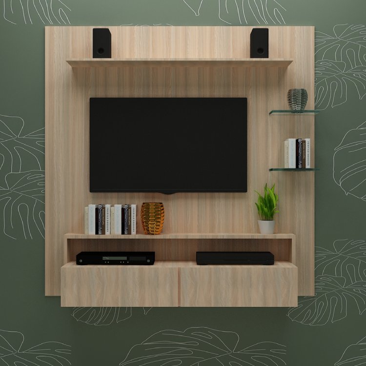 Simple Stylish Wooden Tv Unit (In Rolex Light)