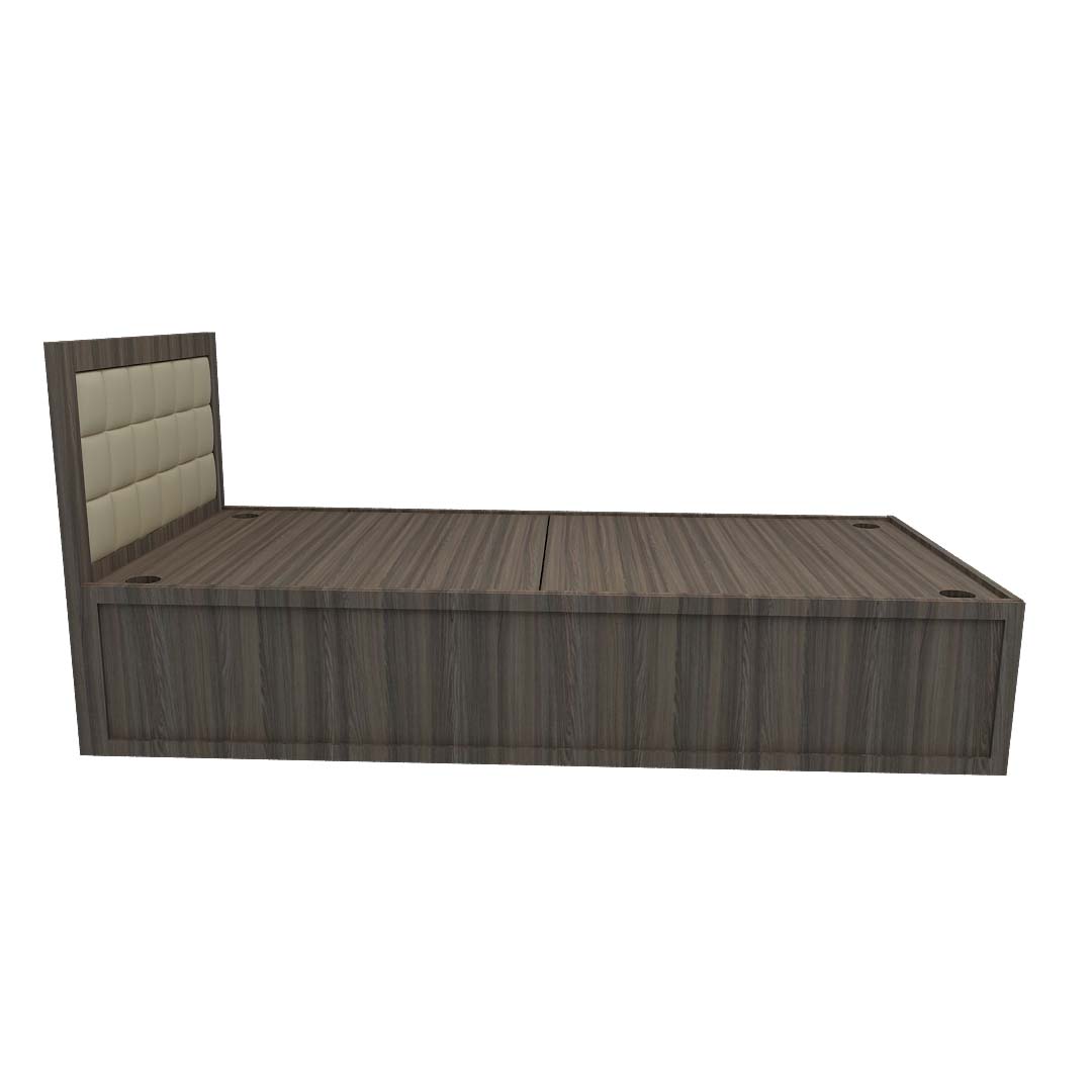 Headboard Padding Engineered Wood Single Bed (Rolex Dark Finish)