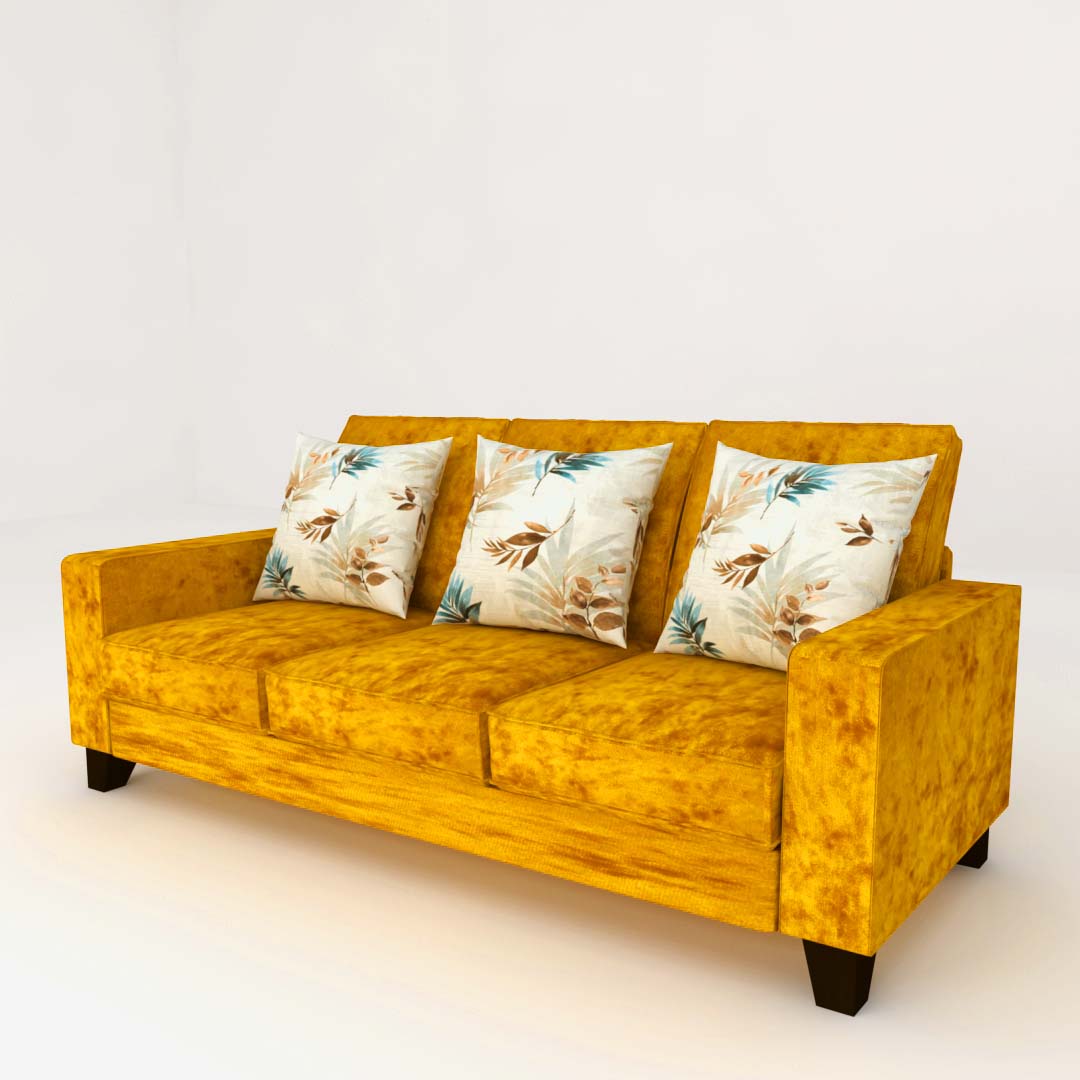 3 Seater Sofas (In Light Gold & Maroon Shade)
