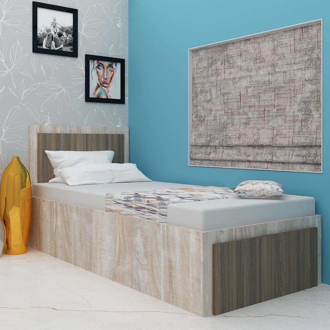 Classic Storage Single Bed(Single Size Bed in Engling Oka Light)