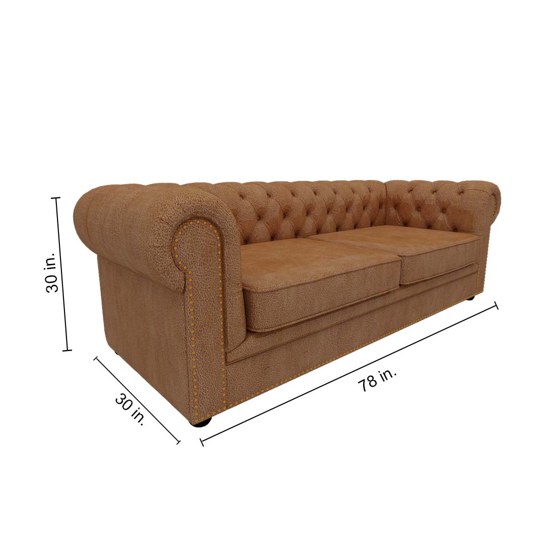 3 Seater Sofa In Leather Finish
