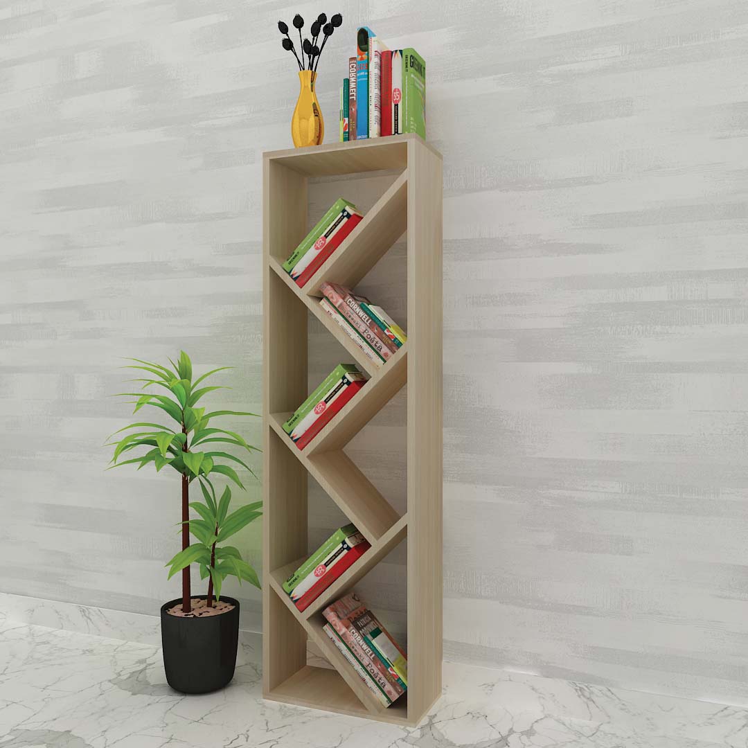 ZigZag Modern Bookcase (In B.Beech)