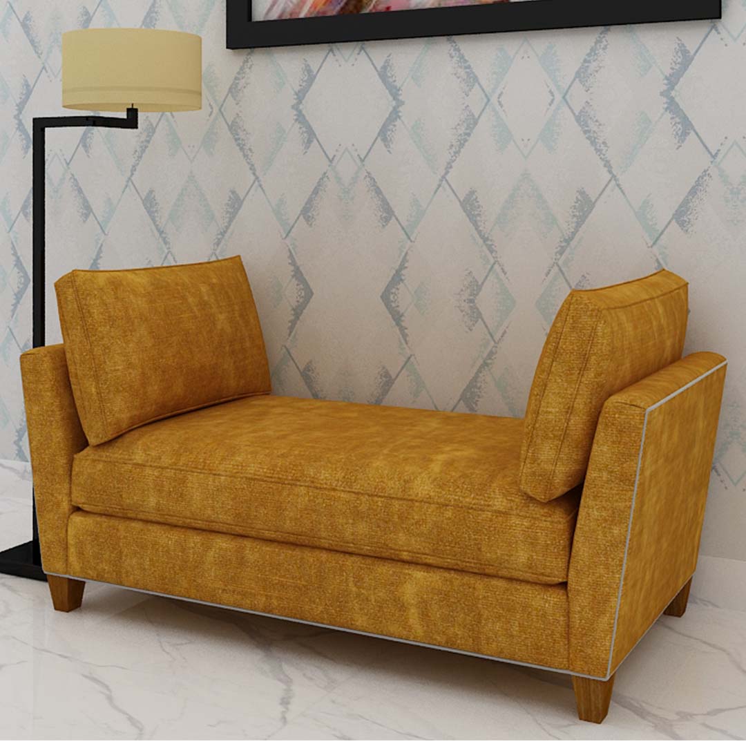 2 Seater Lounge In Dark Yellow