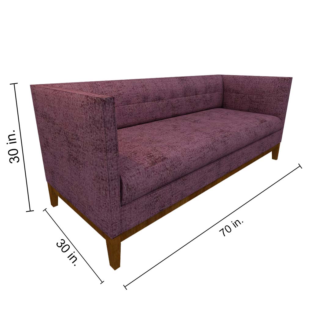 Classic 3 Seater Sofa In Purple Colour