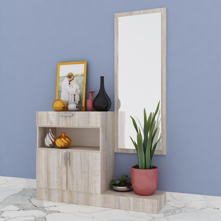 Traditional  Wood Design Dressing Table With English Oak Light