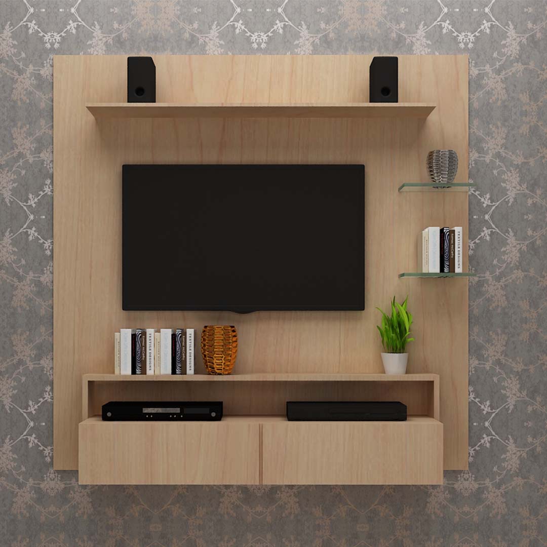 Simple Stylish Wooden Tv Unit (In F. Mapel)