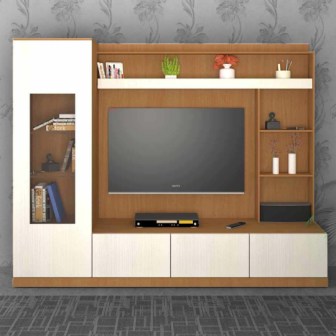 Entertainment Unit In Urban Teak Frosty White Finish Entertainment Unit In Urban Teak Frosty White Finish