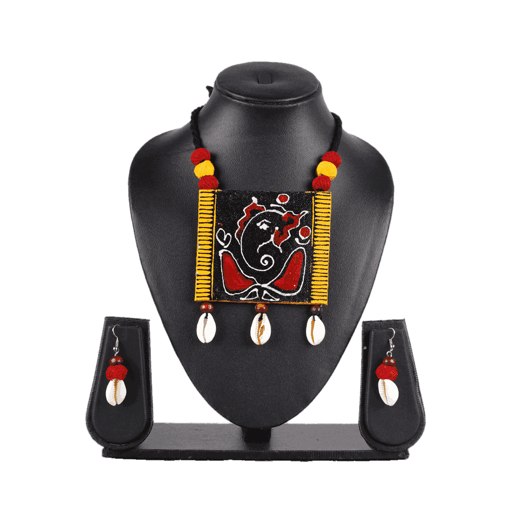 Black Ganesh Ceramic Pendant