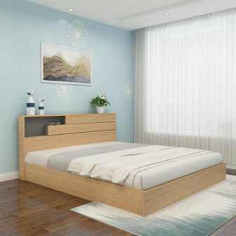 King Size Bed (In Thansau Maple Finish)