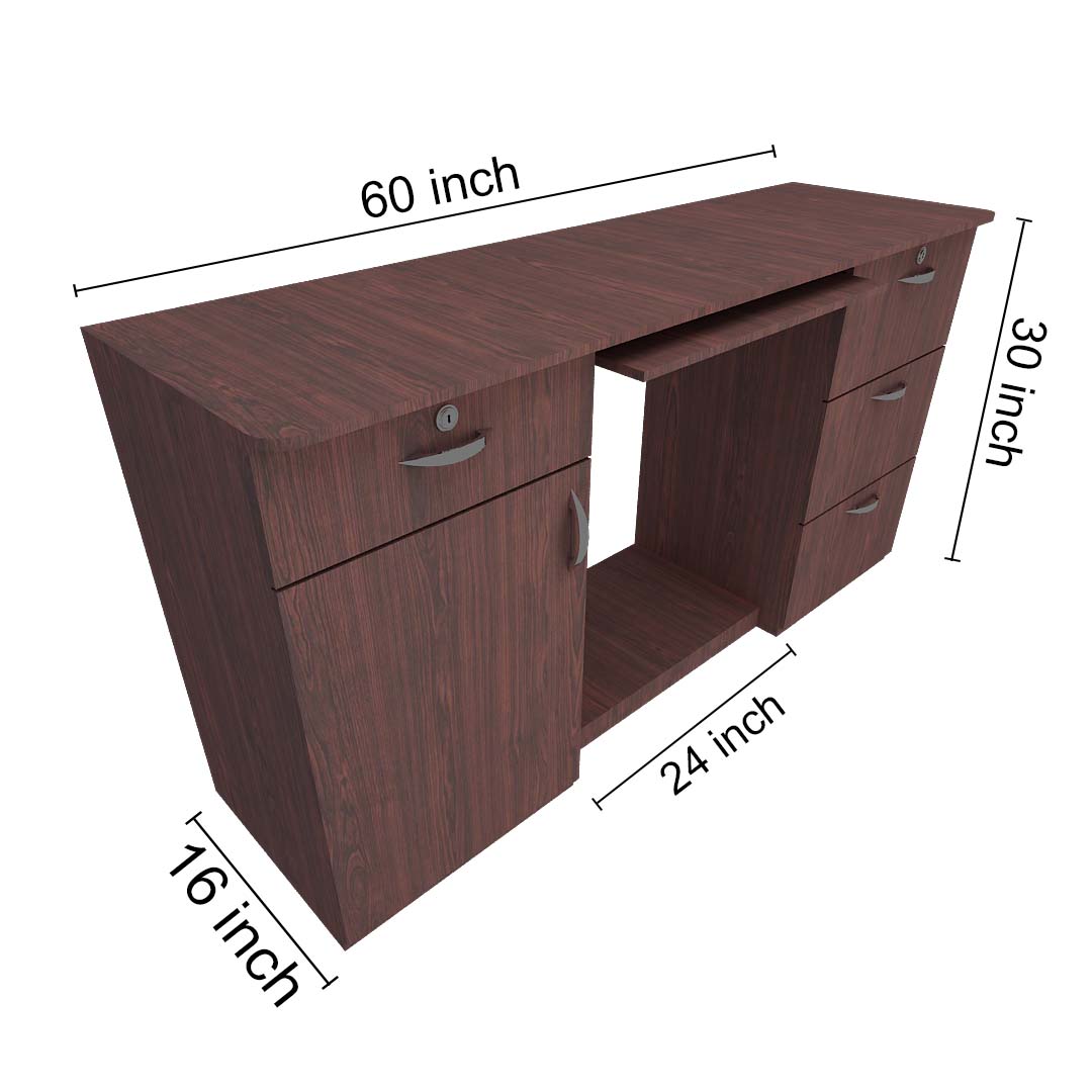 Modern Multifunctional Study Tables With Drawers (In Rose Wood)