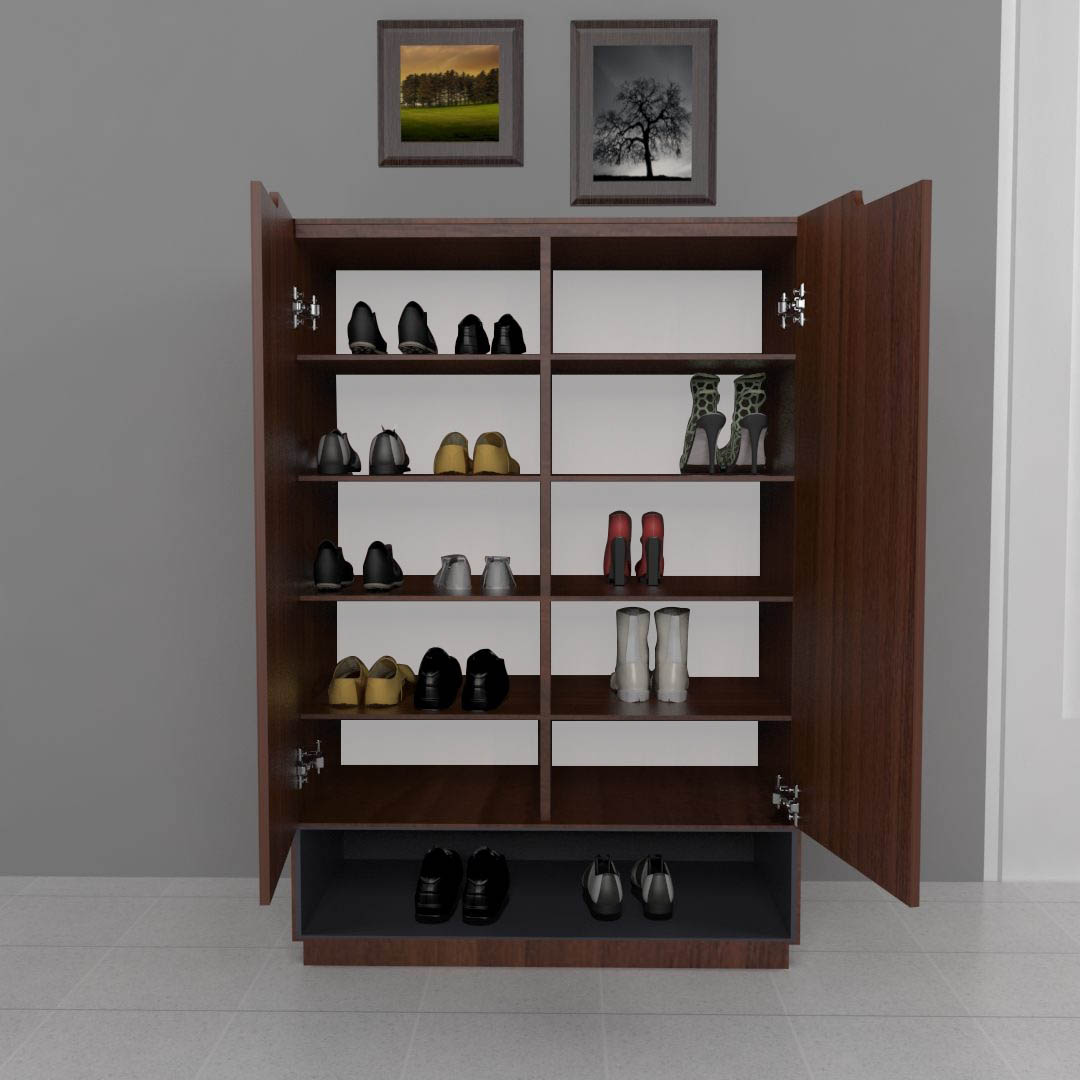 Shoe Rack (In CLASSIC PLANKED WALNUT BROWN Finish)