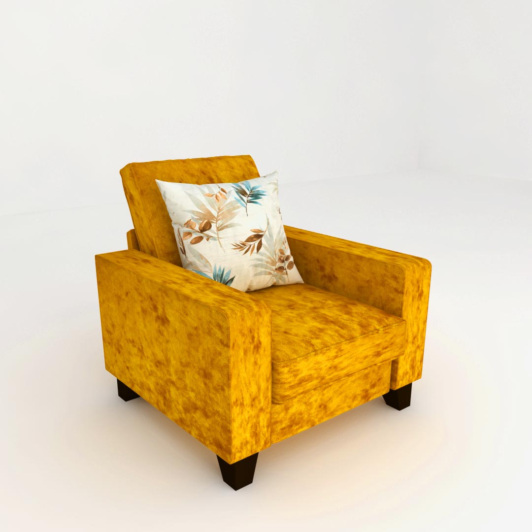 1 Seater Sofas (In Light Gold & Maroon Shade)