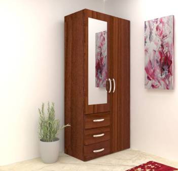 2 Door Wardrobe (In Classic Plankd Walnut Brown