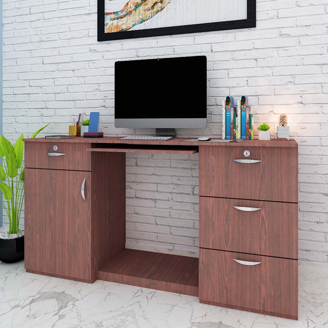 Modern Multifunctional Study Tables With Drawers (In Rose Wood)