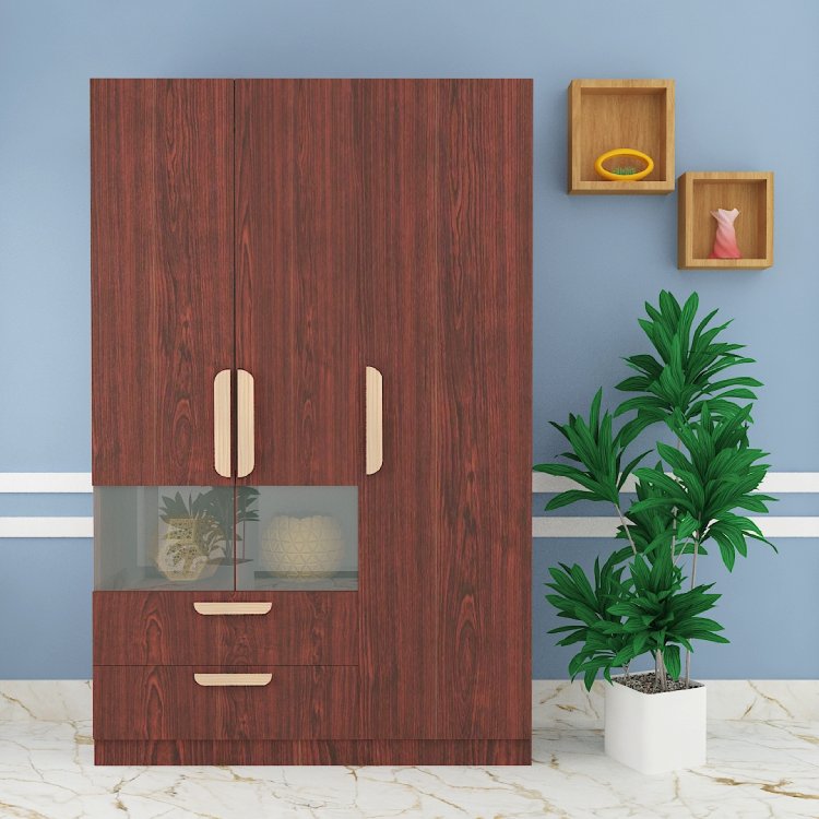 Unique 3 Door Wardrobe In Rose Wood