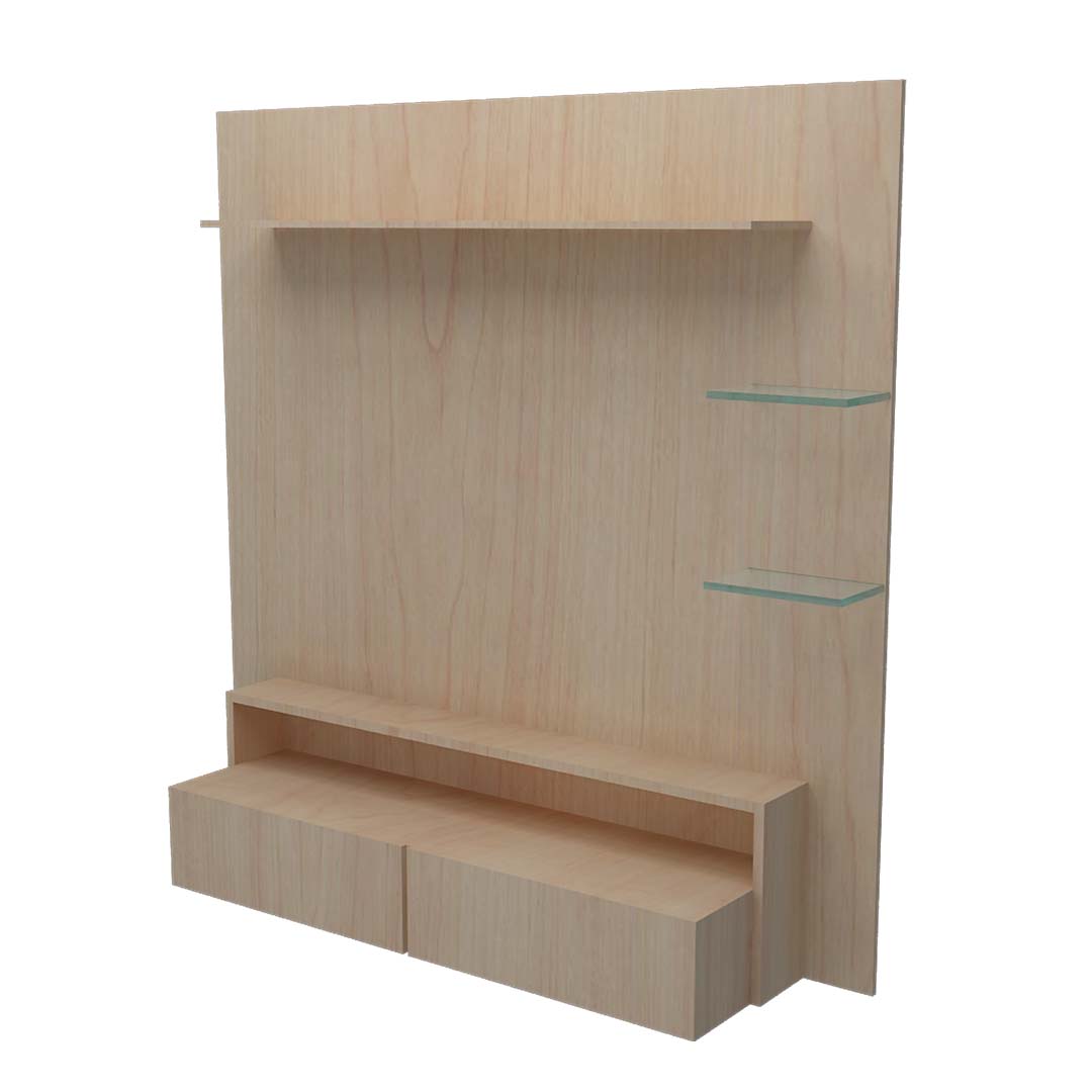 Simple Stylish Wooden Tv Unit (In F. Mapel)