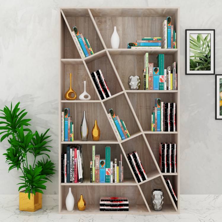 Unique Bookshelves In English Oak Light