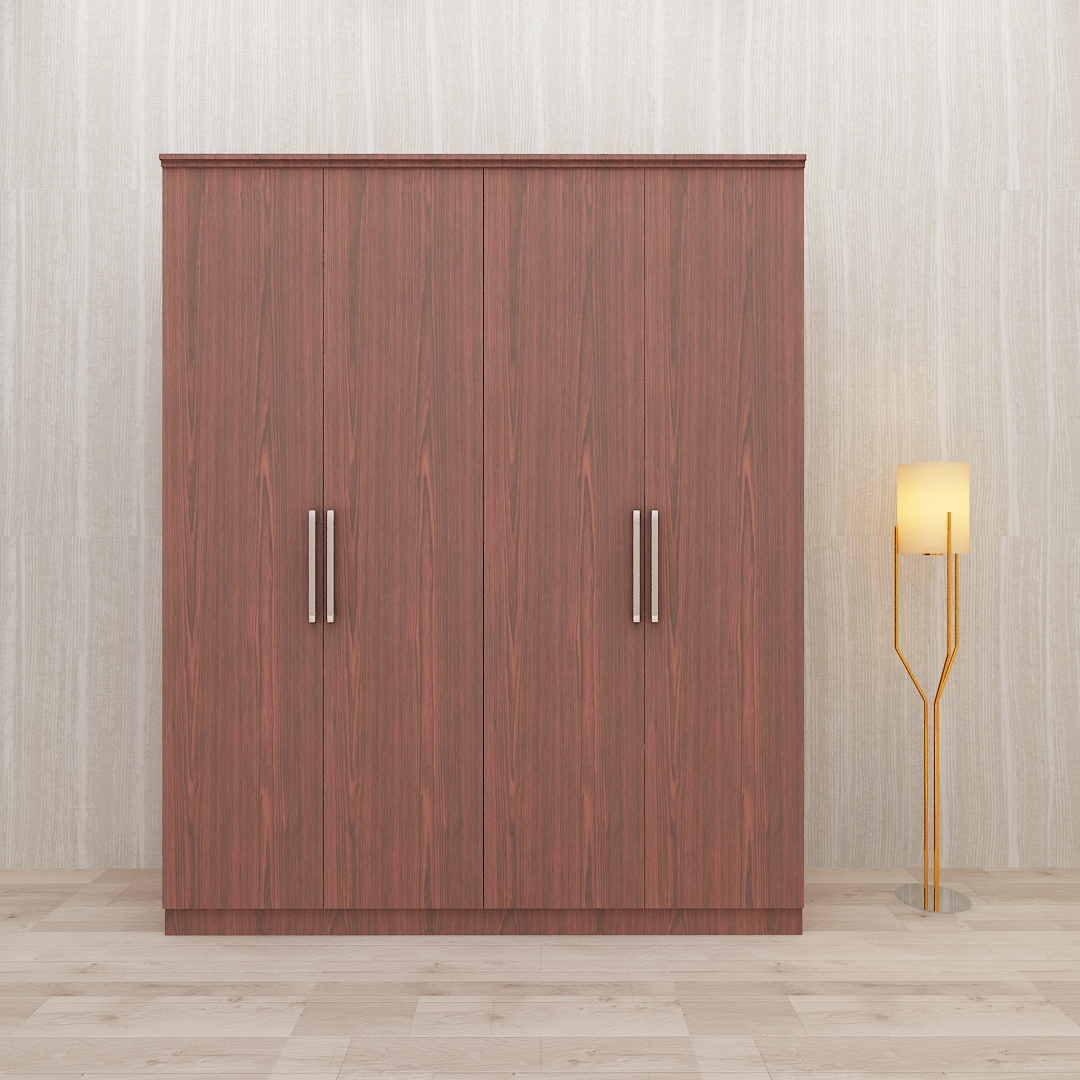 Premium 4 Door Wardrobe in Rose Wood Finish