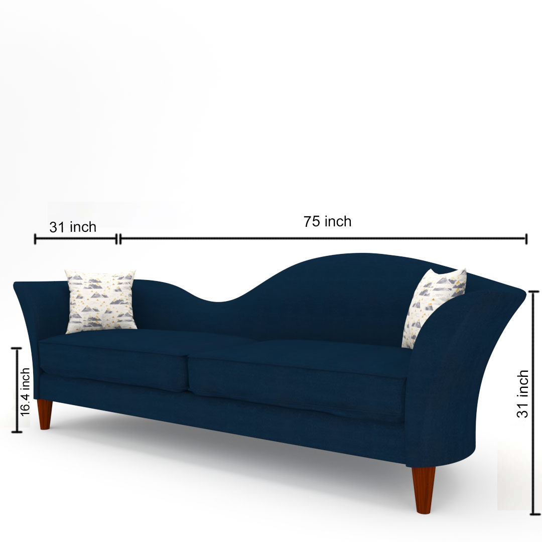 3 Seater Sofa (In Denim Color)