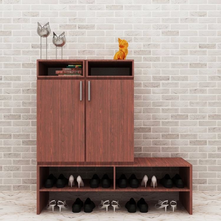 Shoe Cabinet With Sitting In Rose Wood