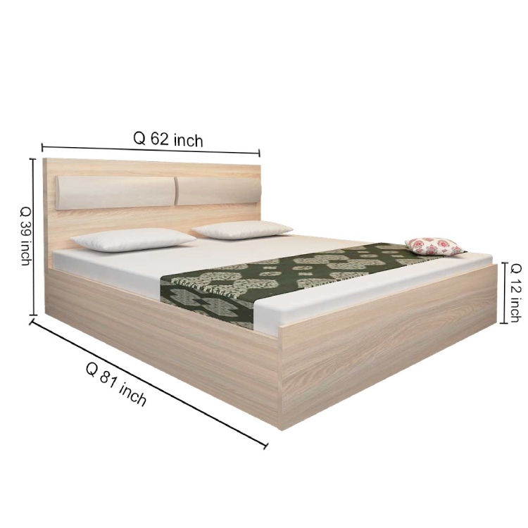 Queen Size Big Storage Bed In Rolex Light 