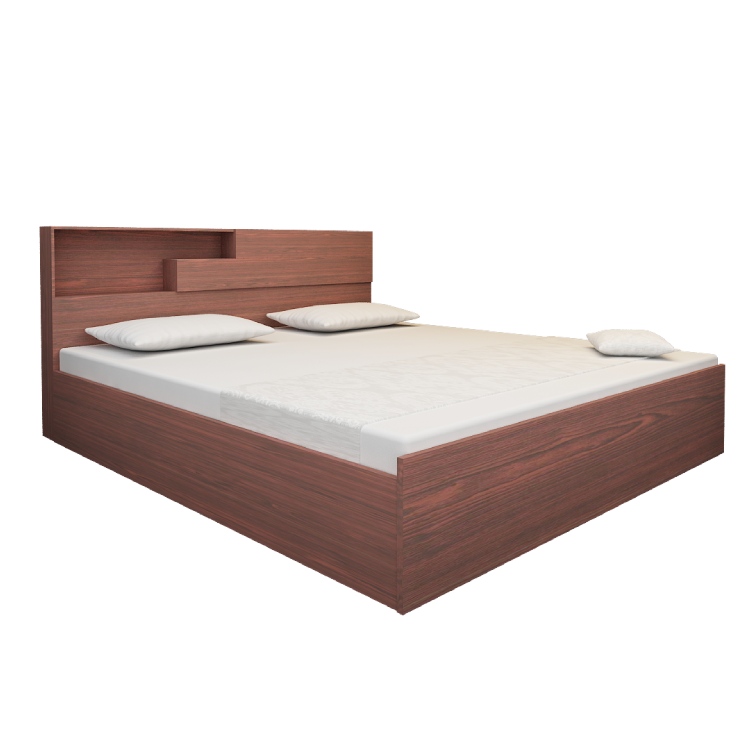 Queen Size Bed with Storage In Rose Wood