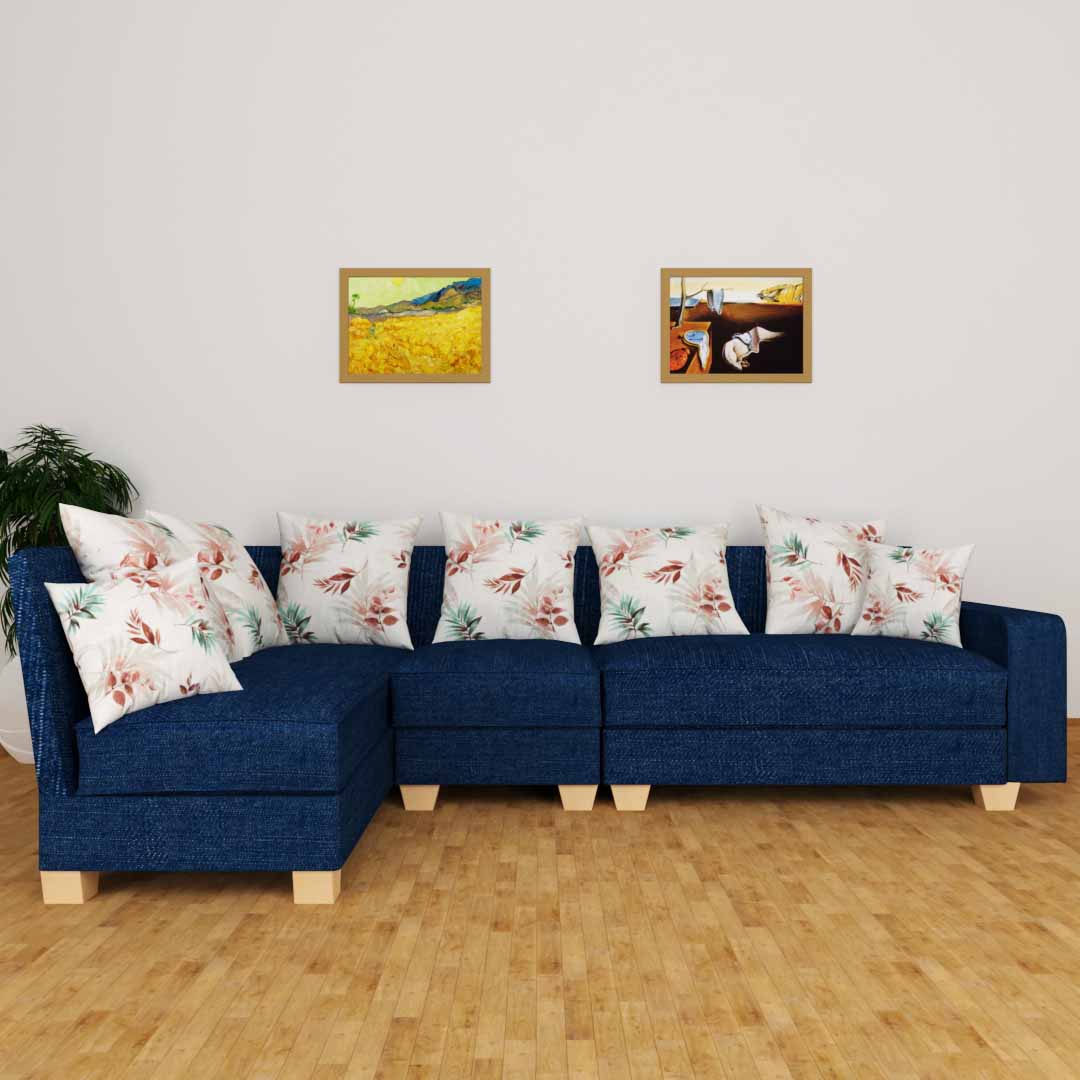 5 Seater RHS Sectional  Conner Sofa in Deep Royal Color