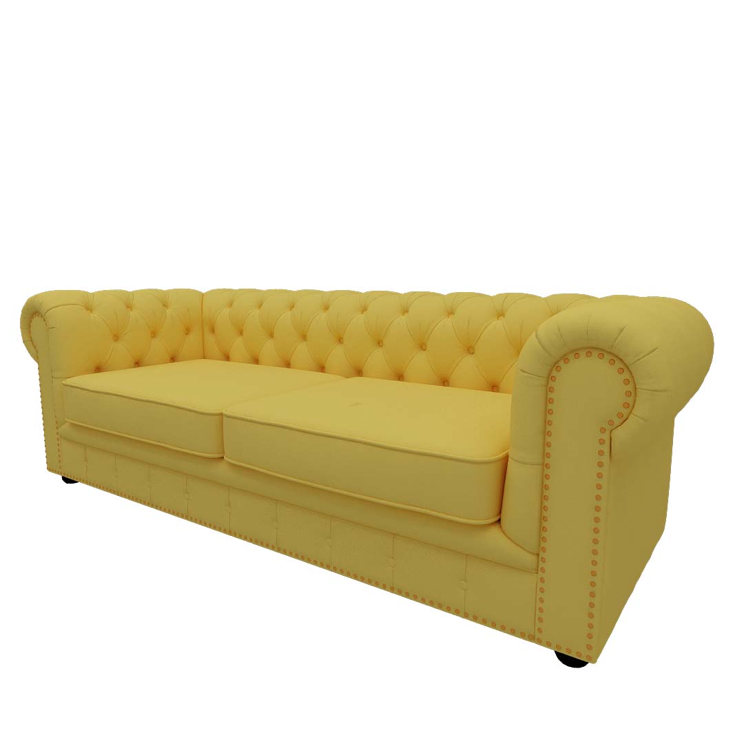 3 Seater Sofa In Yellow Colour
