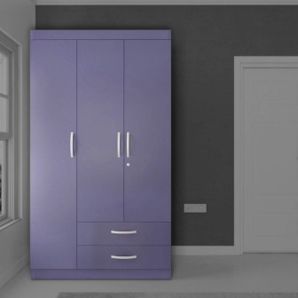 3 Door Wardrobe (In Solid Grey..