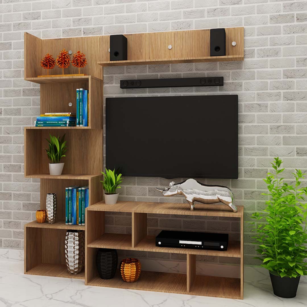 Wooden Modern Tv Unit With Storage (In Matchwell)