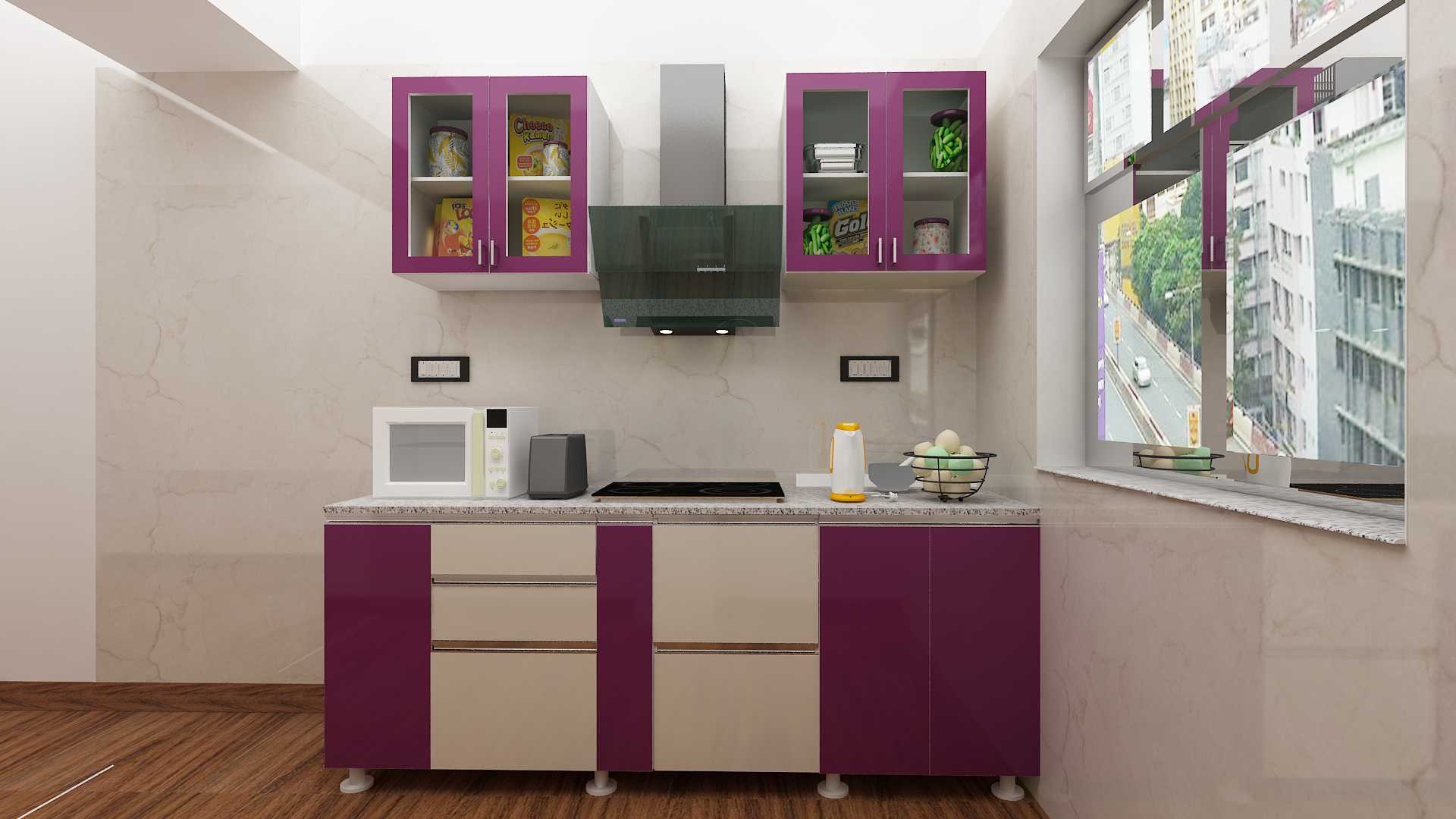 Modular Kitchen in Crunch Finish