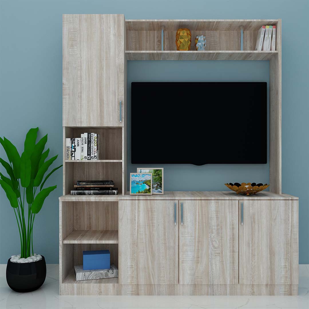 Modern Tv Unit In English Oak Light