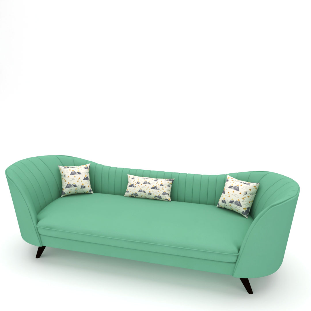 3 Seater Sofa (In Sea Green Color)