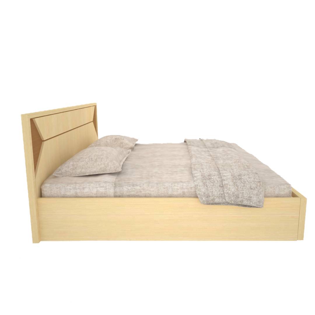 King Size Bed with Storage In Fusion Maple