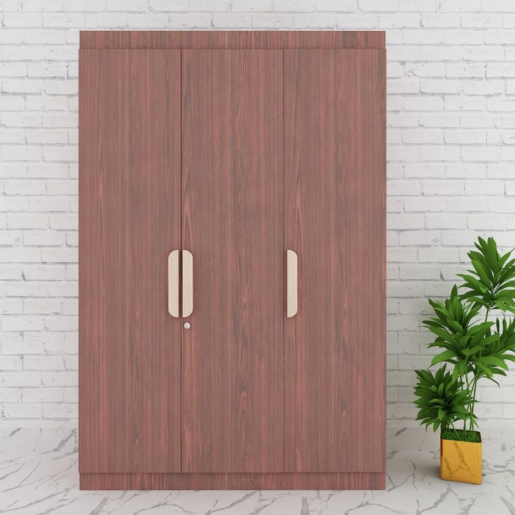 Classic Look 3 Door Wardrobe in Rose Wood Finish