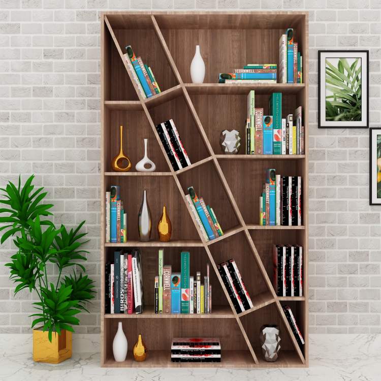 Unique Bookshelves In English Oak Dark