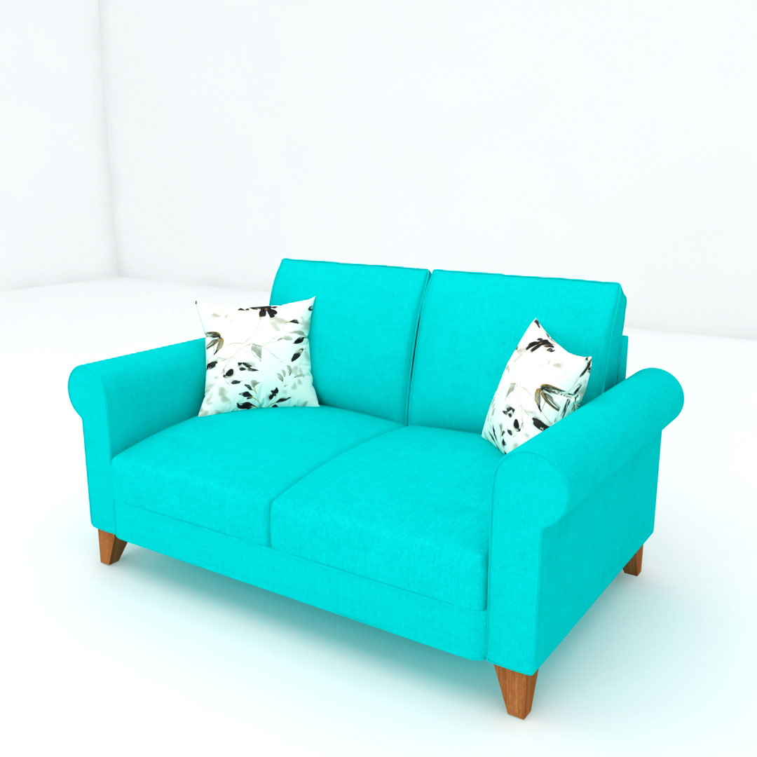 2 Seater Sofa (In Aqua Color)