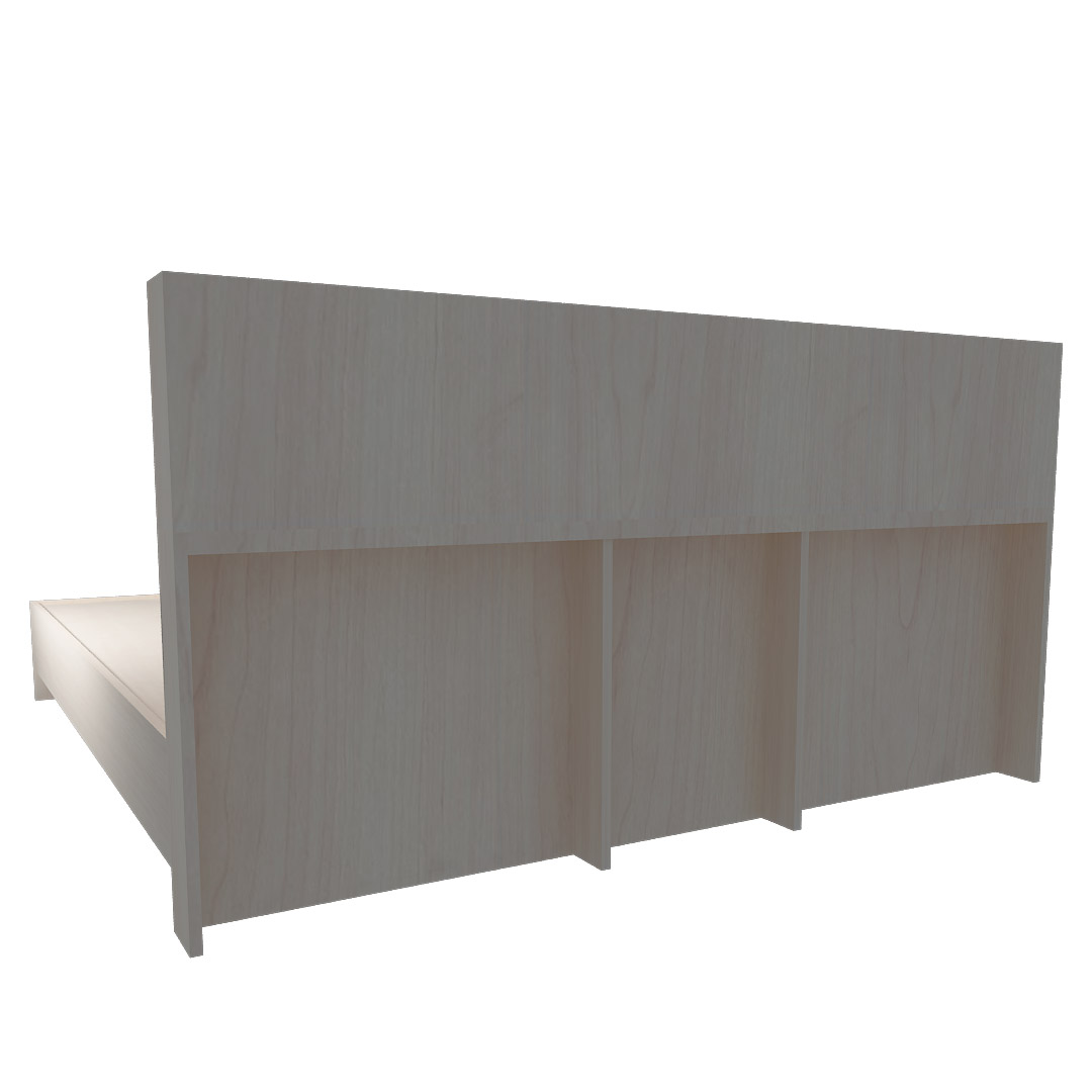 King Size Bed with Headboard Storage In F Maple Finish