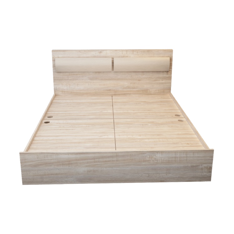Queen Size Big Storage Bed In English Oak Light 