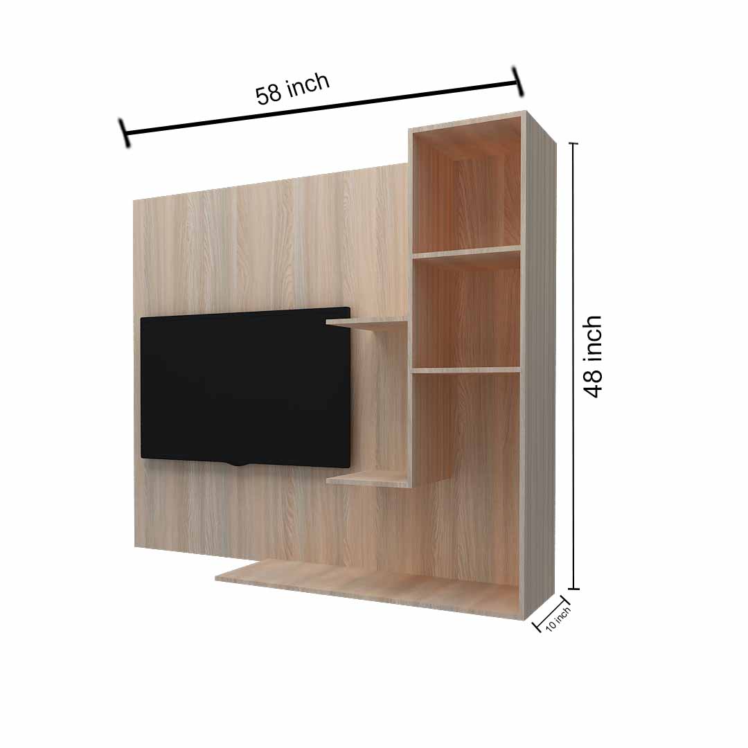 Modern Tv Unit With Open Shelf (In Rolex Light)